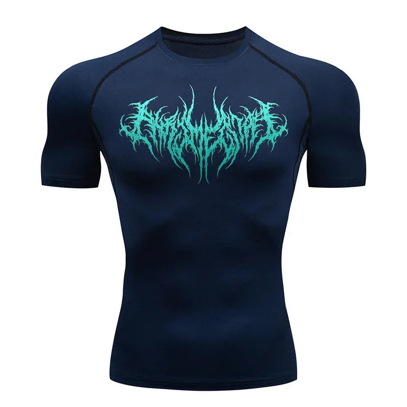 Black metal compression t-shirt