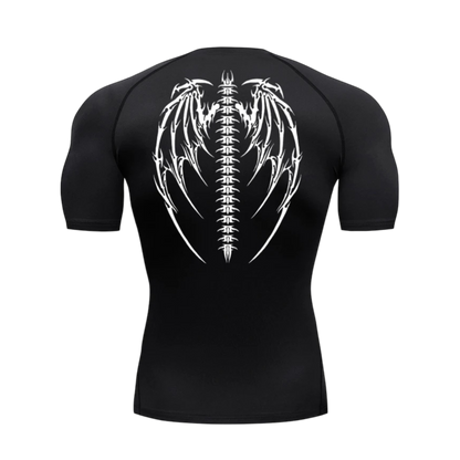 Skeleton Wings compression t-shirt