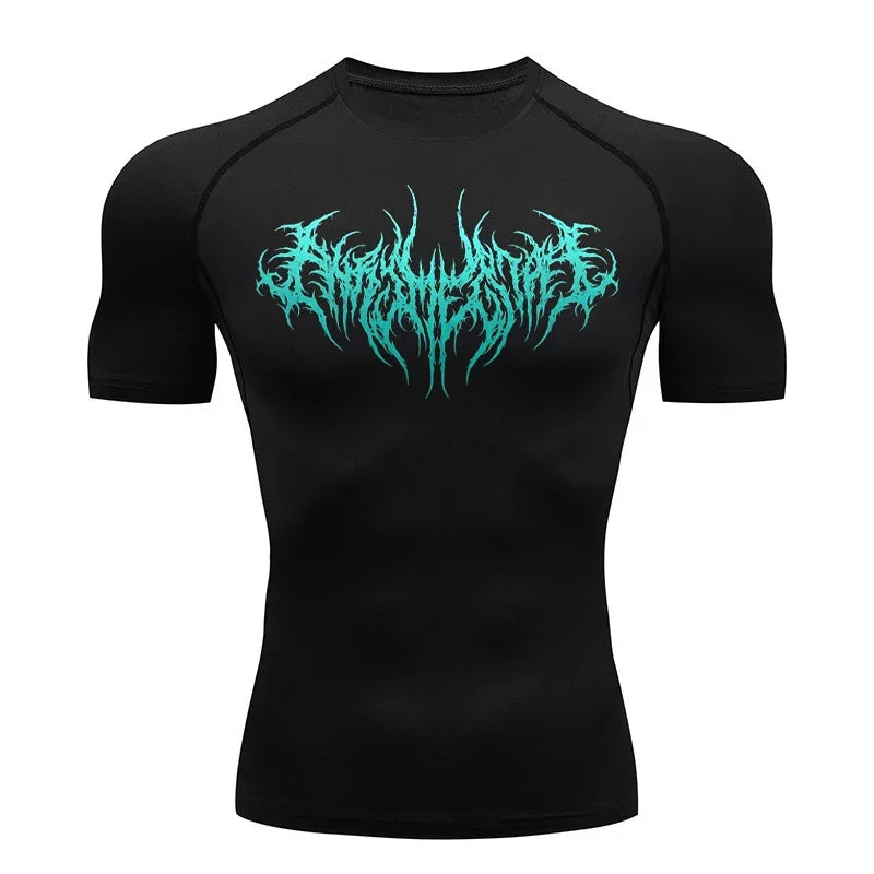 Black metal compression t-shirt