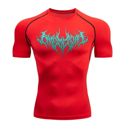 Black metal compression t-shirt