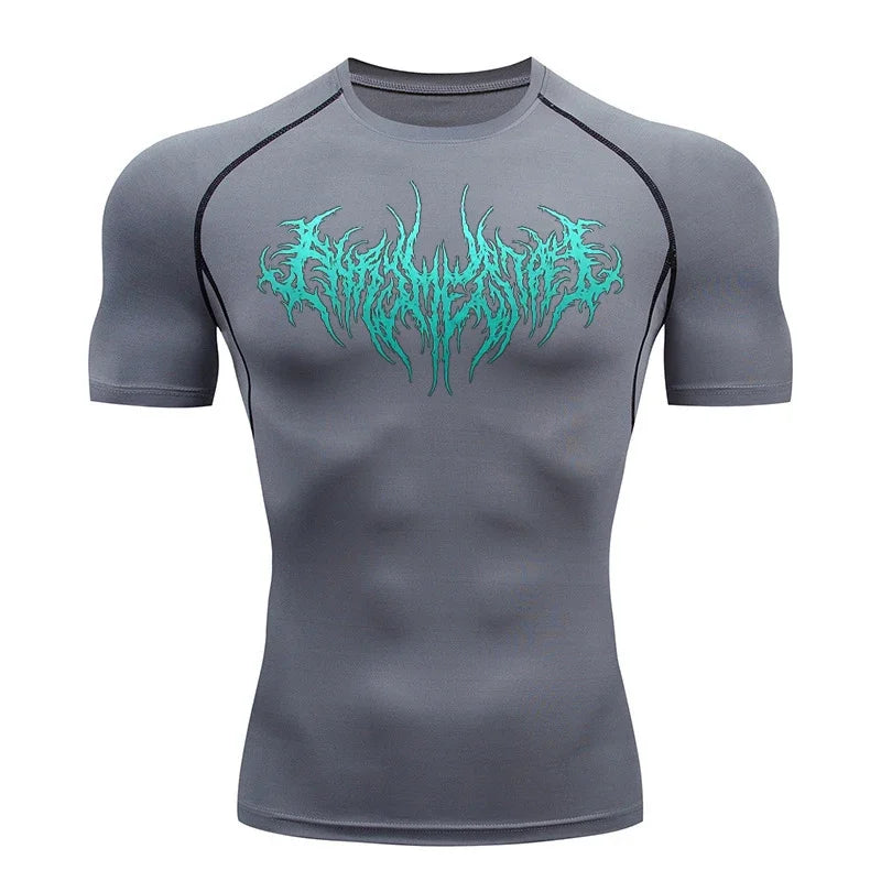 Black metal compression t-shirt