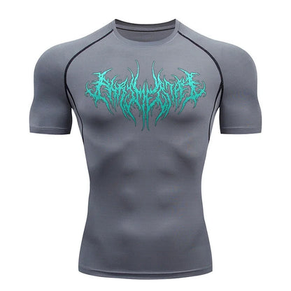 Black metal compression t-shirt