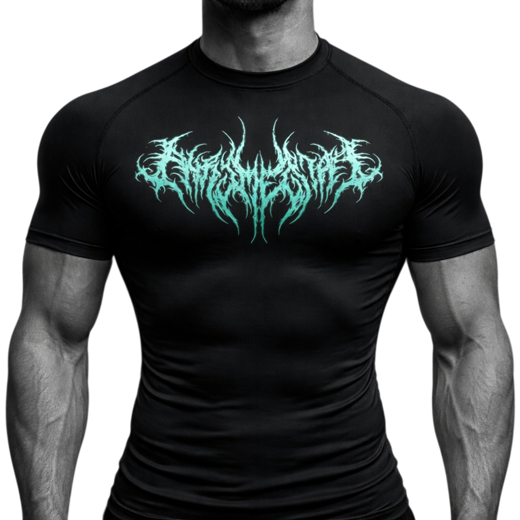Black metal compression t-shirt